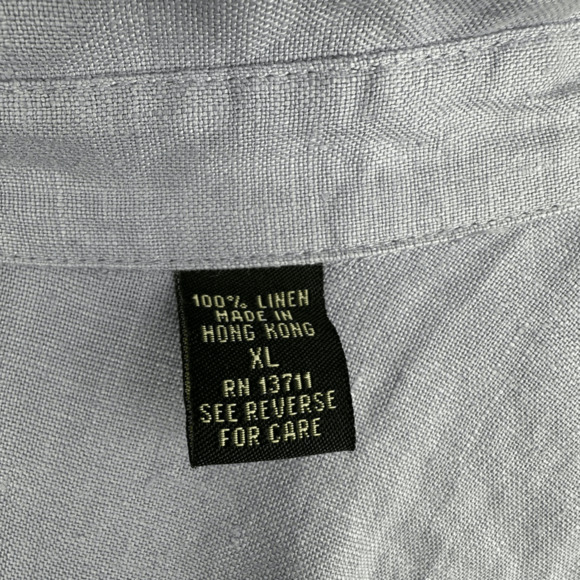 Valerie Stevens Womens 100% linen Wrap Blouse XL 3/4 Sleeve Purple Front Tie - Picture 4 of 11